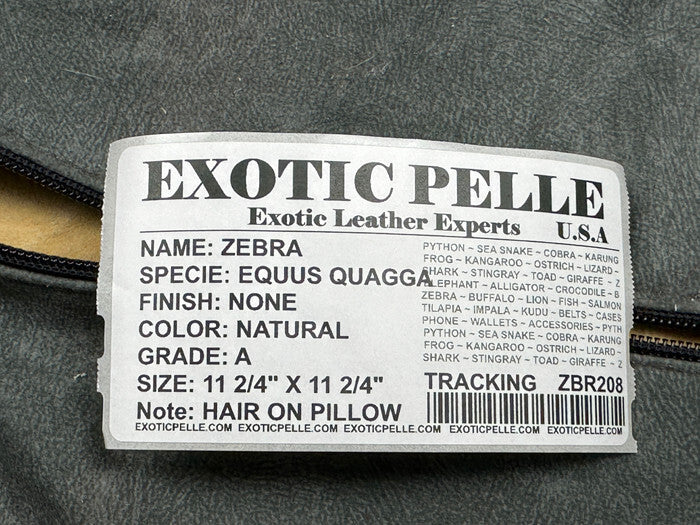 New Genuine Zebra Pillow Real African Burchell Cushion Leather Hide Taxidermy 08