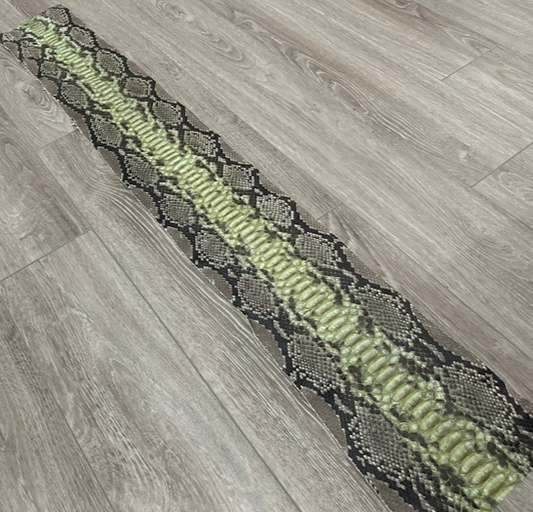 Nat Green Center Satin Genuine Reticulated Python Snake Leather 288 product photo 1