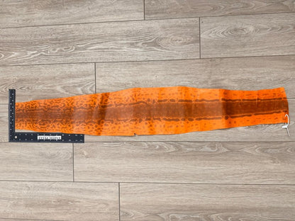 Large Orange Natural Pattern Glossy Genuine Karung Snake Leather KRG510 product photo 2