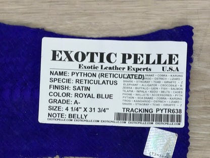 Royal Blue Satin Genuine Python Leather PYTR638 product photo 3
