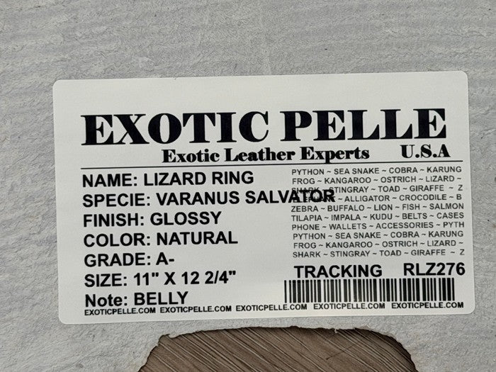 Natural Glossy Genuine Water Monitor Java Ring Lizard Leather 276 product photo 3