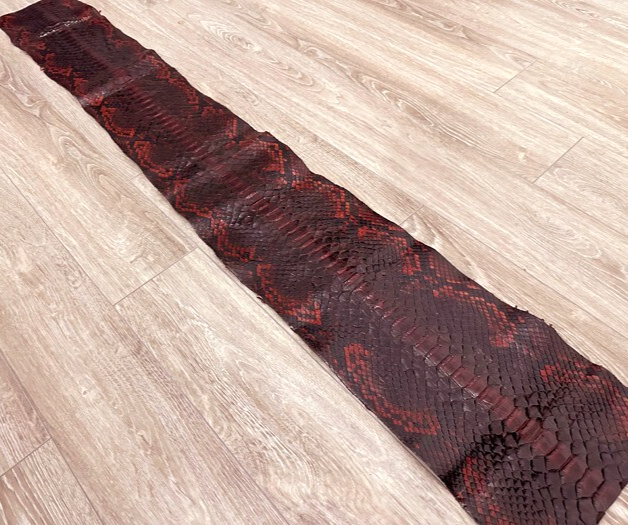 Mahogany big Genuine Python Snakeskin Leather real hide snake skin Boa 293