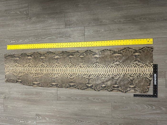 XXL Honey - Natural Pattern Satin Genuine Python Leather PYTR317 product photo 2