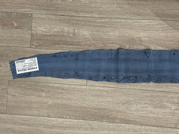 Silver on Blue Genuine Anaconda Leather real hide snake skin python boa rattle 7