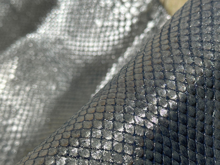 Silver on Blue Metallic Genuine Anaconda Leather 156 product photo 3