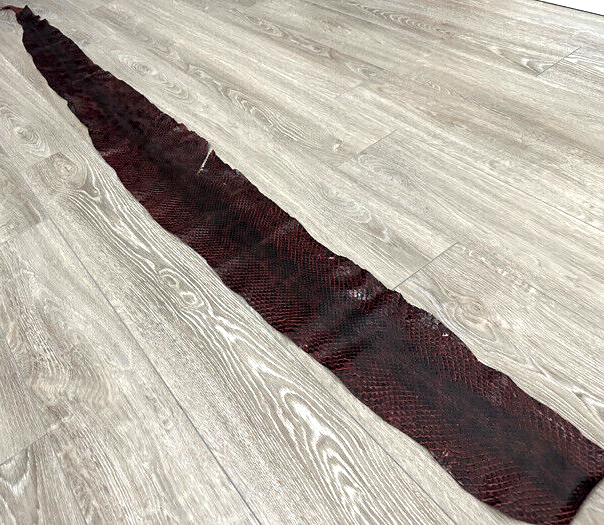 Wine Glossy Genuine Anaconda Leather real hide snake skin python boa rattle 254