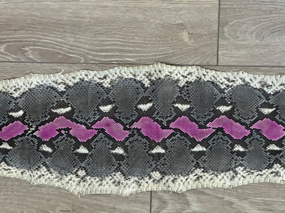 Pink center Big Genuine Python snake skin Leather real hide boa rattle 337