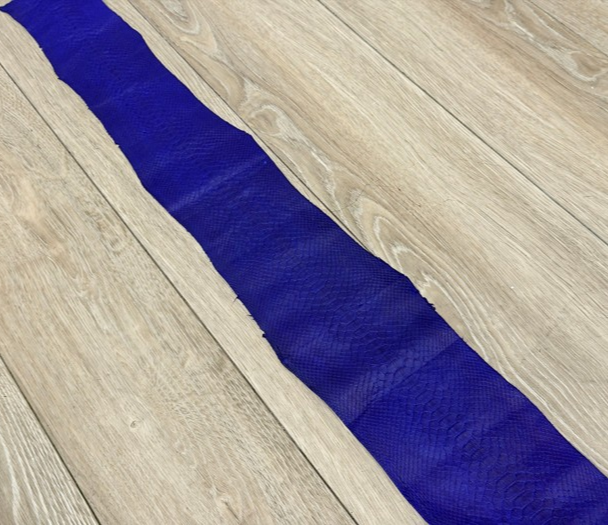 Royal Blue Satin Genuine Python Leather PYTR638 product photo 1