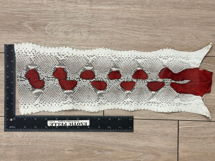 Genuine Reticulated Python Leather Red Center, product photo 2