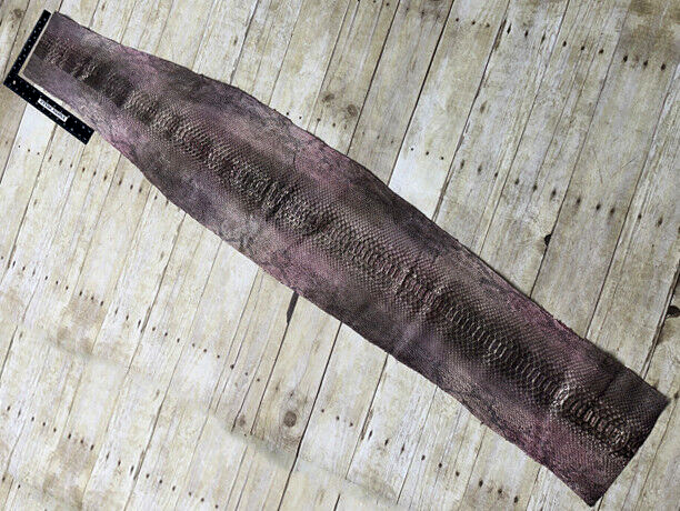 Tie-dye Rose with Silver Python Nubuck Genuine Leather real hide snake skin 243