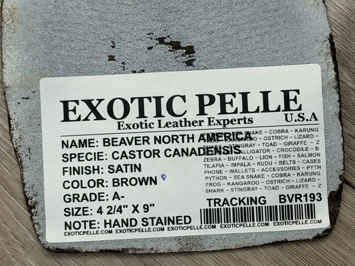 Genuine Beaver Tail Leather - D Brown Satin WYSIWYG 193 product photo 4