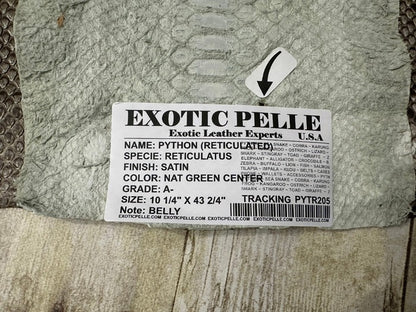 Green center Big Genuine Python Snakeskin Leather real hide snake skin Jumbo 205