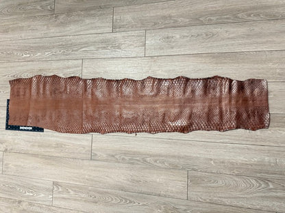 Silver On Brown Metallic Genuine Anaconda Snake Leather 538 product photo 2