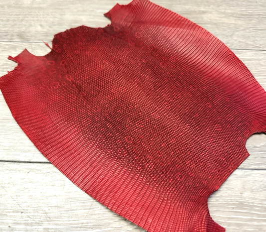 Red Natural Pattern Genuine Water Monitor Java Ring Lizard Leather 301 product photo 1