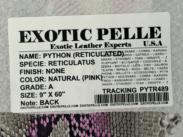 Natural With Pink Highlights Genuine Python Leather 489 product photo 4
