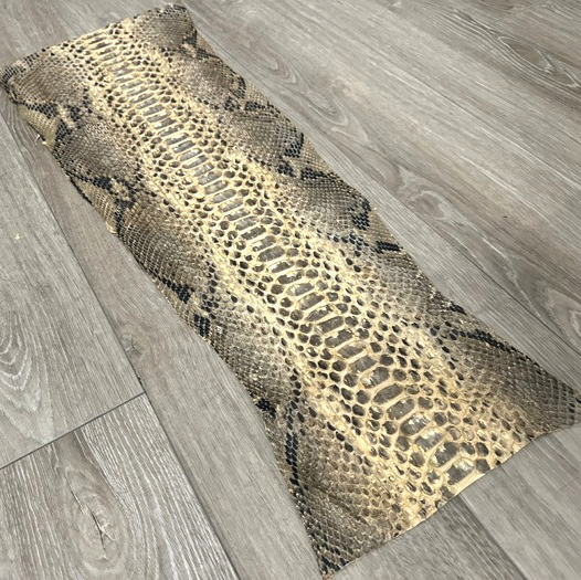 Tan Genuine Python Snakeskin Leather real hide Brown piece snake skin Rattle 319