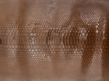 Brandy Genuine Python Leather real brown hide genuine snake skin Rattle tan 145