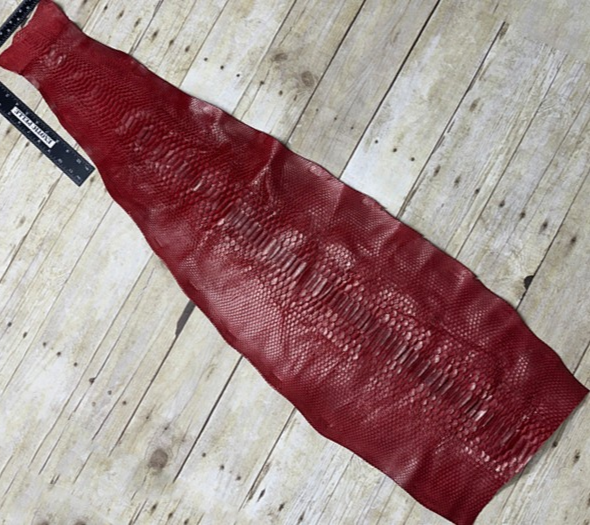 Red Satin Genuine Python Leather Belly 121 product photo 1