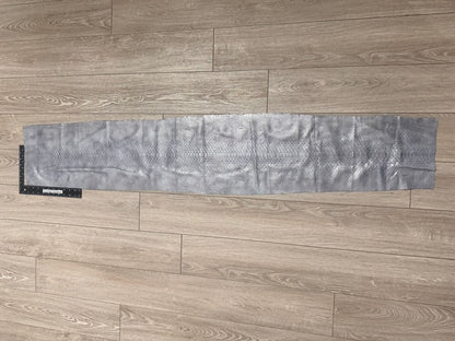 Silver On Gray Metallic Genuine Reticulated Python Snake Leather 445 product photo 2