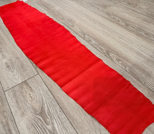 XXL Red Satin Genuine Karung Elephant Trunk Snake Leather product photo 1
