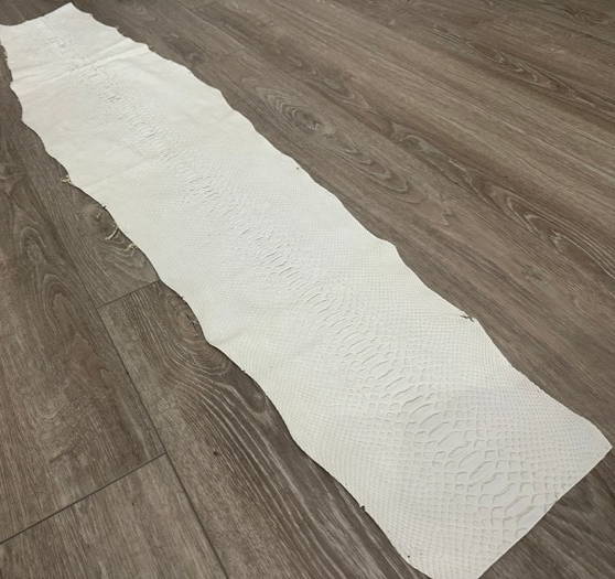 White Big Python Genuine Snakeskin Leather real hide snake skin Jumbo Rattle 314