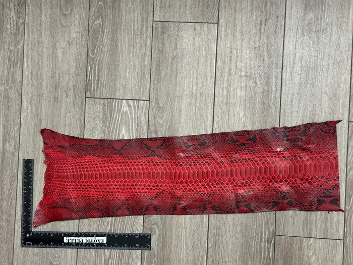 Red Genuine Python Italian Snakeskin Leather real hide snake skin Rattle boa 139