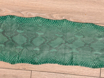 Green Natural Pattern Matte Genuine Reticulated Python Snake Leather 531 product photo 3