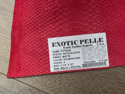 Pink Piece Genuine Python Snakeskin Leather real hide snake skin Ratle Boa 389