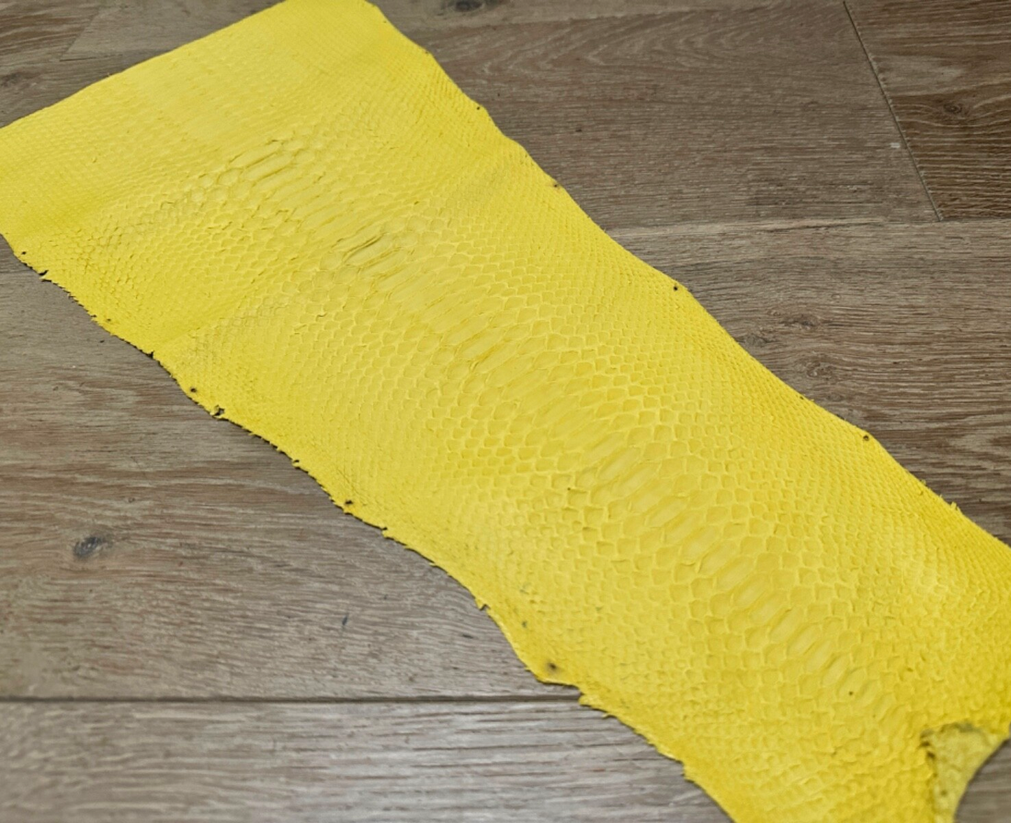 Yellow Piece Genuine Python Snakeskin Leather real hide snake skin Rattle 397