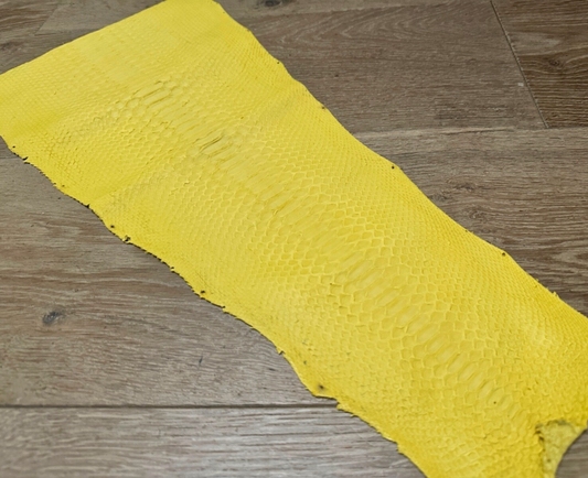 Yellow Piece Genuine Python Snakeskin Leather real hide snake skin Rattle 397