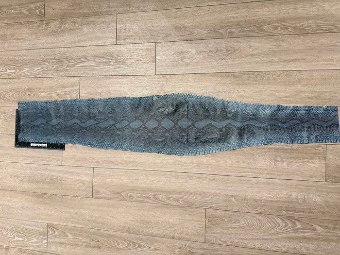 Denim Blue Natural Pattern Sanded Gloss Genuine Python Leather product photo 2