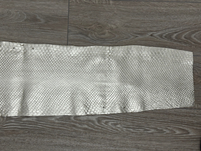 Silver Genuine Anaconda Leather real hide snake skin python boa rattle 282