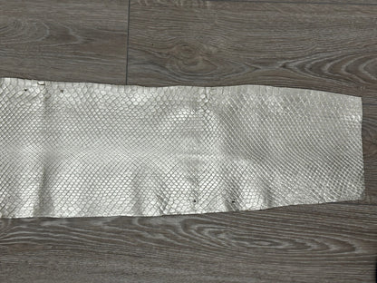 Silver Genuine Anaconda Leather real hide snake skin python boa rattle 282