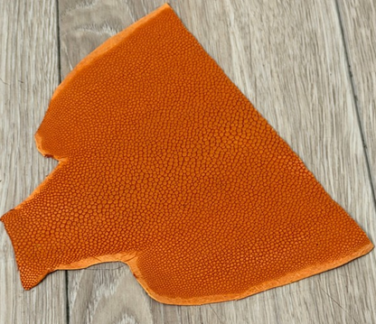 Orange Sanded Genuine Stingray Leather Piece Remnant 1048 product photo 1