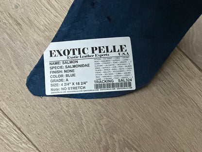 Blue Genuine Salmon Leather Hide Real Exotic Fish Skin King Sockeye tilapia 324