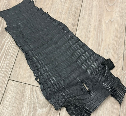 Black Satin Genuine Caiman Crocodile Leather 123 product photo 1