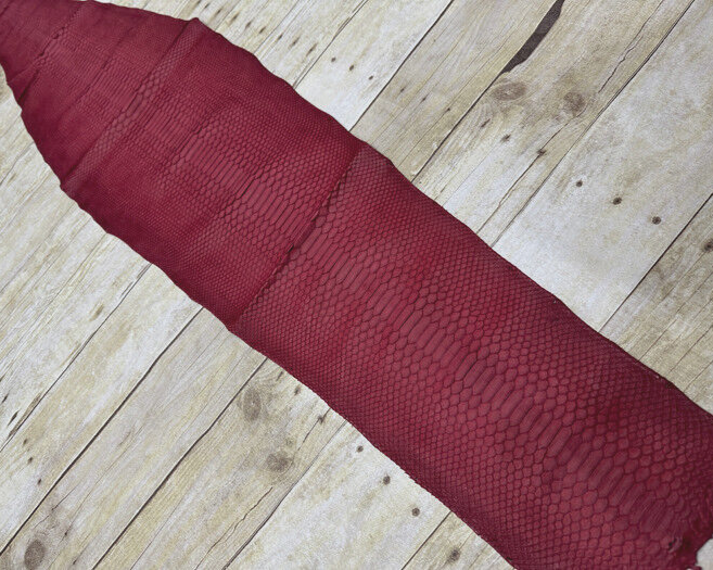 Red Big Genuine Python Leather wine real hide snake skin Rattle Jumbo Boa 317