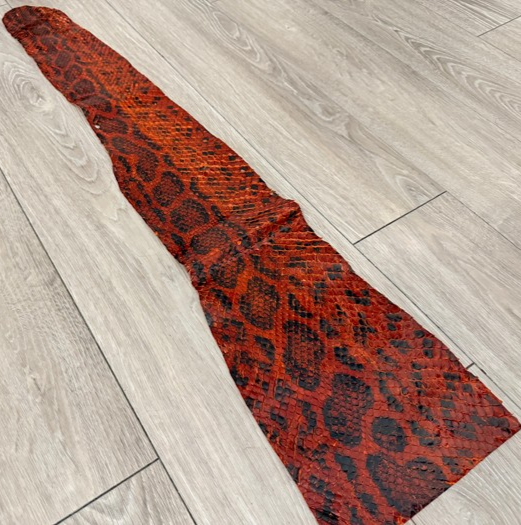 Mahogany Two Toned Natural Pattern Glossy Genuine Anaconda Snake Leather 546 product photo 1
