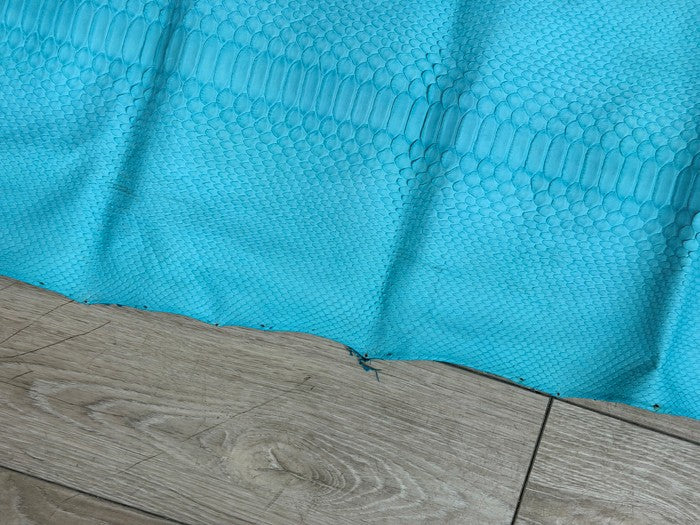 Blue Patina Genuine Reticulated Python Snake Leather Matte 432 product photo 5