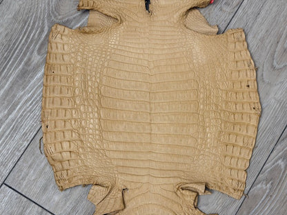 Tan Satin Genuine Caiman Crocodile Leather CMN670 product photo 3