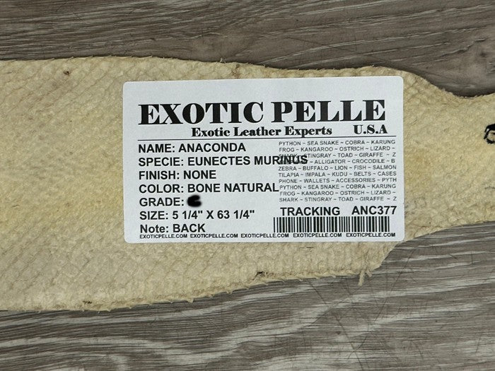 Bone Natural Pattern Genuine Anaconda Leather ANC377 product photo 5