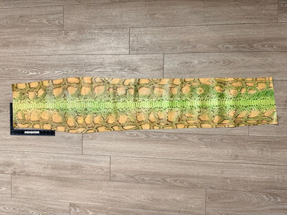 Honey Green Natural Pattern Glossy Genuine Burmese Python Snake Leather 163 product photo 2