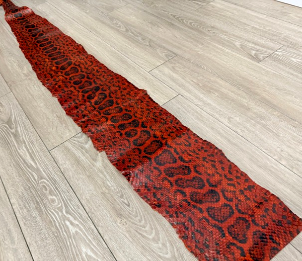 Mahogany Natural Pattern Glossy Genuine Anaconda Snake Leather 547 product photo 1