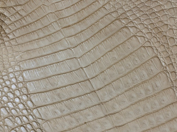 Genuine Caiman Crocodile Leather Tan Belly Cut Satin, product photo 4