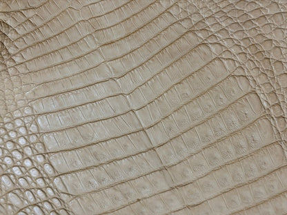 Genuine Caiman Crocodile Leather Tan Belly Cut Satin, product photo 4