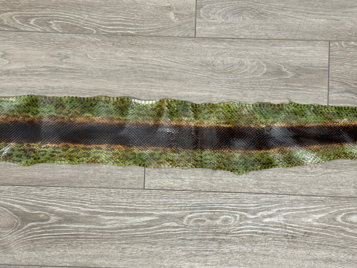 Green Natural Genuine Anaconda Snakeskin Leather real hide snake skin python 312