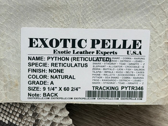 Natural Genuine Python Snakeskin Leather real hide snake skin remnant Rattle 346