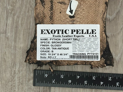 TAN Genuine Python Snakeskin Leather real hide snake skin Rattle Boa 151