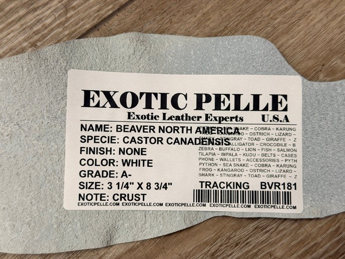 White Crust Genuine Beaver Tail Leather 181 product photo 3