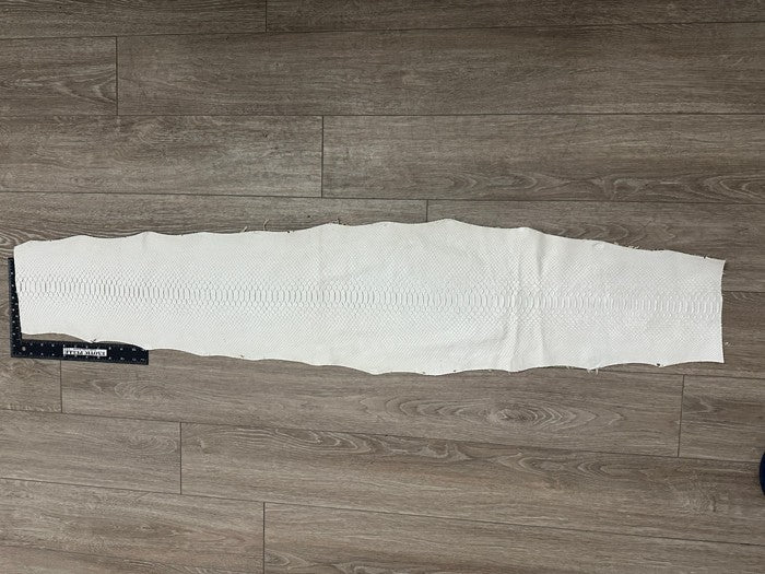 White Big Python Genuine Snakeskin Leather real hide snake skin Jumbo Rattle 314